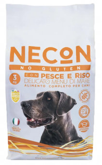 Корм Necon No Gluten Pesce E Riso для взрослых собак всех пород с белой рыбой и рисом