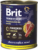 Консервы BRIT Premium by Nature для собак. Говядина с пшеном