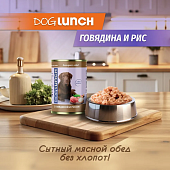 Банки Dog Lunch экспресс-обед для собак с говядиной и рисом