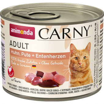 Консервы Animonda Carny Adult для кошек с говядиной, курицей и утиным сердцем