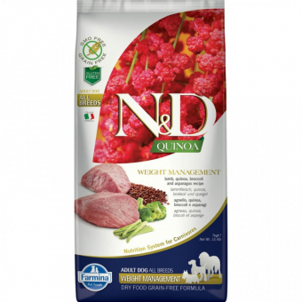 Корм Farmina N&D Adult Grain Free Lamb&Quinoa беззерновой для взрослых собак ягнёнок и киноа контроль веса