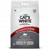 Комкующийся наполнитель Cat's White Activated Carbon для кошачьего туалета с активированным углем