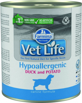 Консервы Farmina Vet Life Dog Hypoallergenic Duck&Potato утка с картофелем для собак с аллергией
