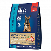 Сухой Корм Brit Premium Dog Sensitive для собак для чувствительного пищеварения с индейкой