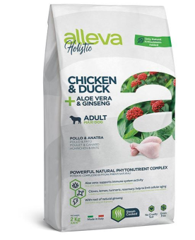 Корм Alleva Holistic Adult Chicken&Duck Maxi для взрослых собак крупных пород с курицей, уткой, алоэ вера и женьшенем