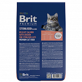 Корм Brit Premium Cat Sterilized для кастрированных котов с лососем и курицей