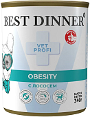 Банки Best Dinner Vet Profi Obesity для собак при для контроля избыточной массы тела с лососем