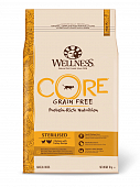 Сухой Корм Wellness Core для стерилизованных кошек и кастрированных котов из индейки с курицей