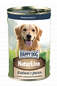 Консервы Happy Dog Natur Line для собак с ягнёнком и рисом 410г