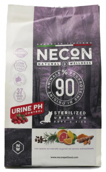 Корм Necon Natural Wellness Steril Urine PH Pork & Rice для стерилизованных кошек и котов со свининой, рисом и клюквой