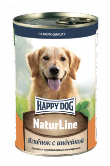 Консервы Happy Dog Natur Line для собак с ягнёнком и индейкой 410г