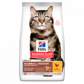 Корм Hill's Science Plan Sennior Cat Hairball Chicken для пожилых кошек старше для вывода комочков шерсти с курицей 