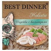 Ламистеры Best Dinner Holistic для стерилизованных кошек мясные волокна в желе с индейкой и кальмаром