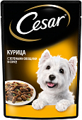 Паучи Cesar для собак с курицей и зелеными овощами