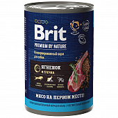 Банки Brit Premium by Nature для собак всех пород с чувствительным пищеварением с ягненком и гречкой