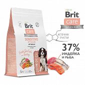 Корм Brit Care Dog Adult Sensitive Metabolic для собак с морской рыбой и индейкой для...