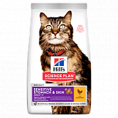 Сухой Корм Hill's Science Plan Adult Cat Stomach&Skin Chicken для взрослых кошек для чувствительной кожи и желудка с курицей