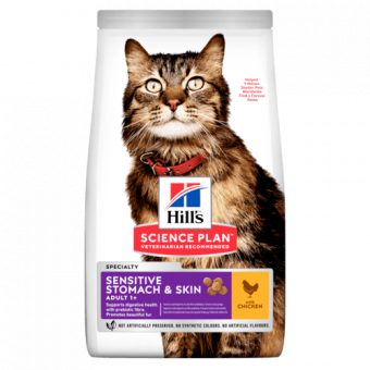 Корм Hill's Science Plan Adult Cat Stomach&Skin Chicken для взрослых кошек для чувствительной кожи и желудка с курицей
