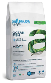 Корм Alleva Holistic Puppy Ocean Fish Maxi для щенков крупных пород с океанической рыбой, коноплёй и алоэ вера