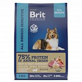 Сухой Корм Brit Premium Adult All Breed Sensitive для собак всех пород с...