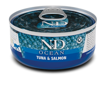 Консервы Farmina N&D Cat Ocean Tuna & Salmon для взрослых кошек с тунцом и лососем