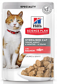 Паучи Hill's Sterilised with Salmon для стерилизованных кошек и котов с лососем до 6...