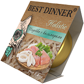 Ламистеры Best Dinner Holistic для стерилизованных кошек мясные волокна в желе с индейкой и кальмаром