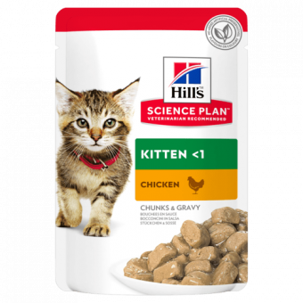 Паучи Hill's Kitten Chicken Chunks in Gravy для котят с курицей