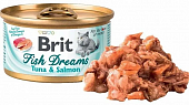 Консервы Brit Fish Dreams Tuna&Salmon для кошек с тунцом и лососем
