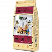 Корм Chat&Chat Expert Premium для взрослых кошек с говядиной и горохом