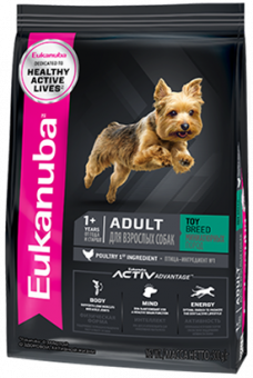 Eukanuba Adult Toy Breed 1+ years корм сухой для взрослых собак миниатюрных пород от года и старше