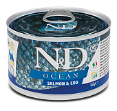 Консервы Farmina N&D Dog Ocean Salmon&cod Adult Mini для собак мелких пород с лососем...